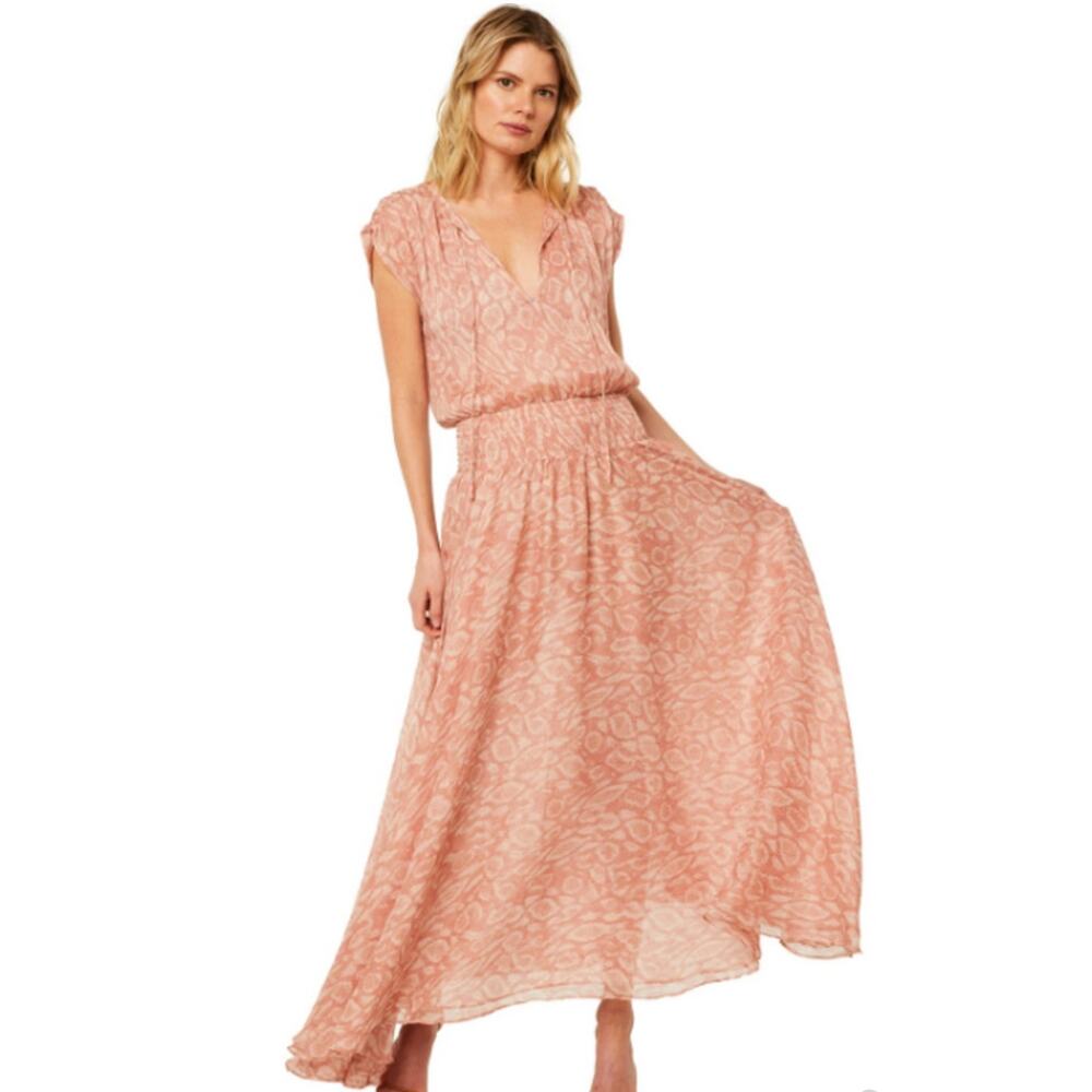 $430 Misa Los Angeles Nessa Dress Rose Python Size XS